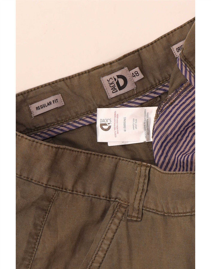 Dack's Pantalones cortos chinos de corte regular para hombre IT 48 Medium W32 Khaki Linen