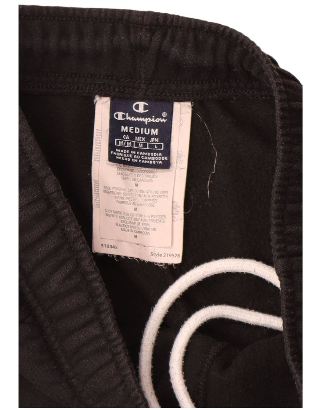 Champion Shorts deportivos para hombre Algodón negro mediano