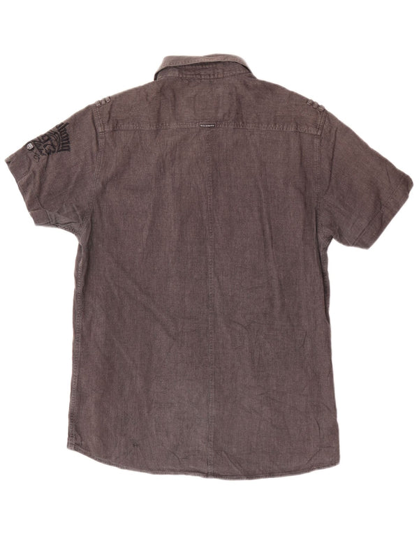Billabong Hombre Camisa Gráfica De Manga Corta De Algodón Gris Medio