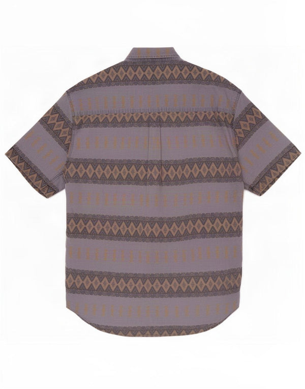 Camisa Manga Corta Hombre C&A Talla 43/44 XL Algodón Geométrico Azul