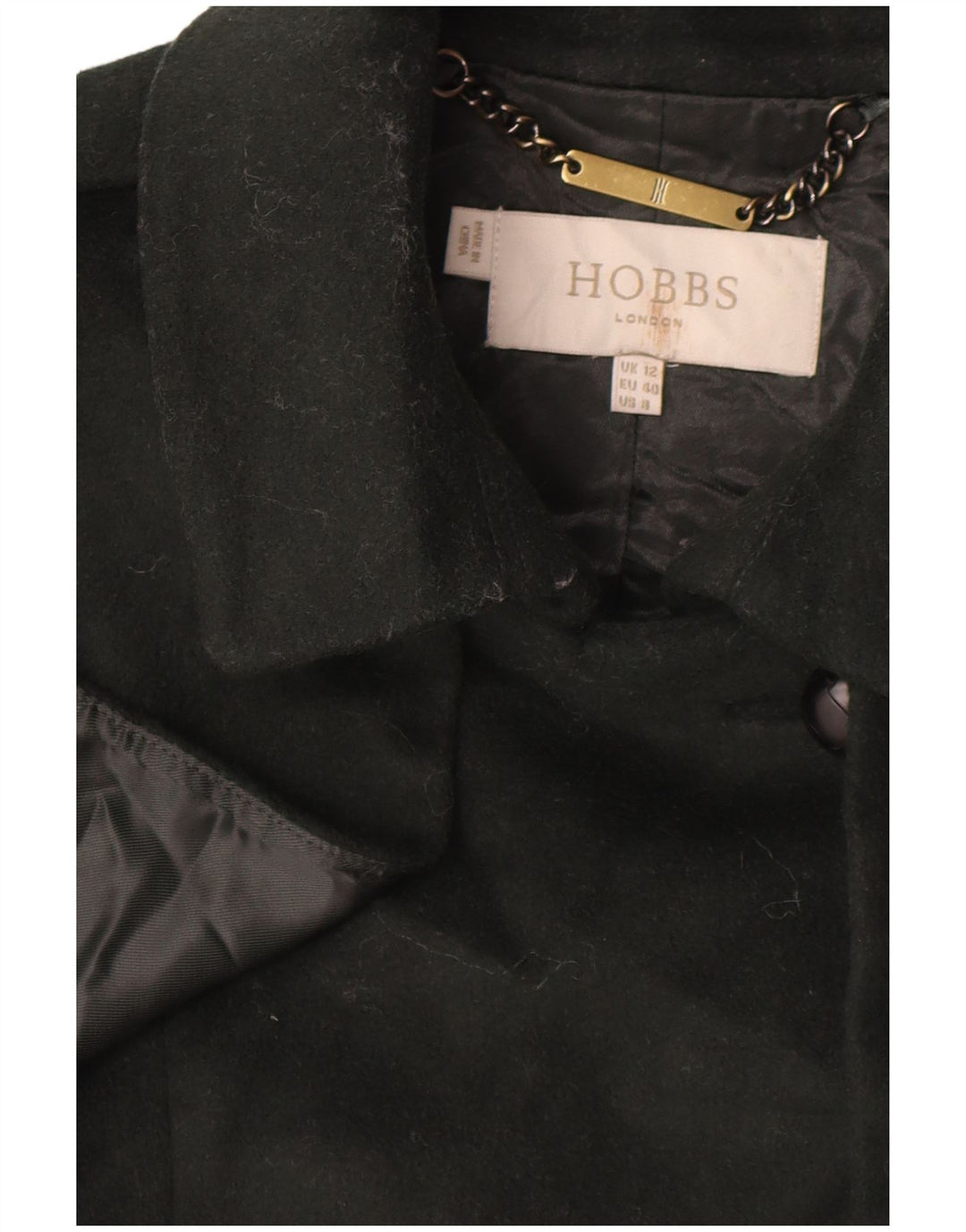 Hobbs Abrigo militar de doble botonadura para mujer Reino Unido 12 Lana verde medio