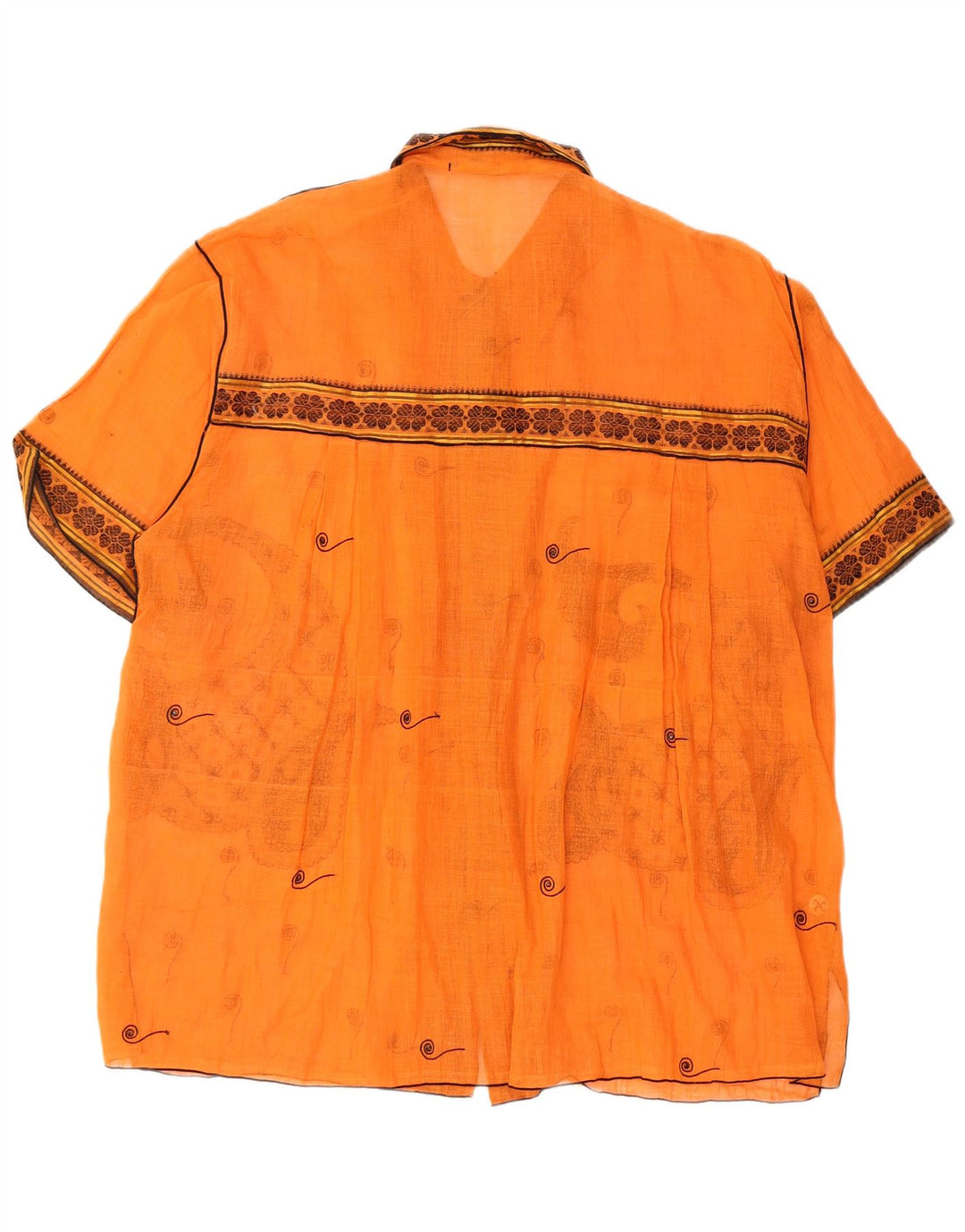 PAUL ROPP Camisa extragrande transparente para mujer UK 14 Medium Orange Paisley