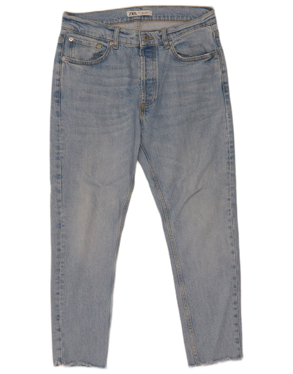 Zara Mens Skinny Cropped Jeans EU 42 Large W32 L25 Algodón Azul