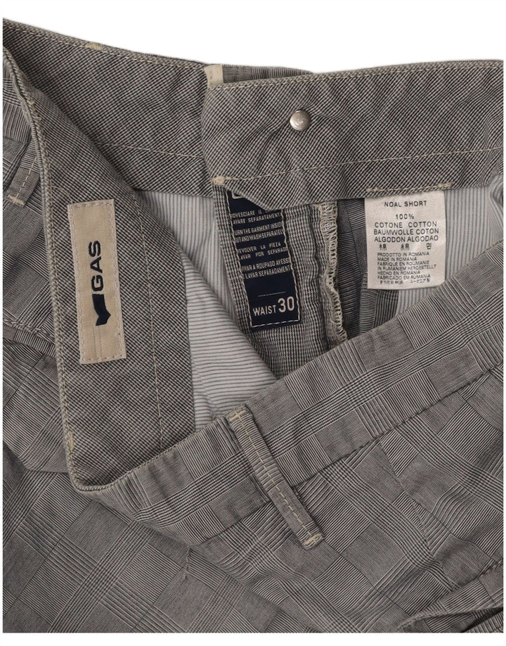 Pantalones cortos chinos GAS para hombre W30 Algodón a cuadros gris medio