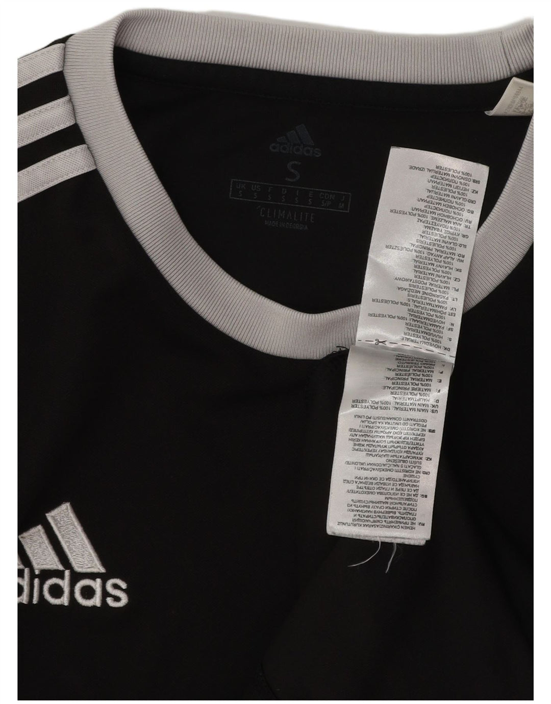ADIDAS Mens Climalite Camiseta Top Pequeño Poliéster Negro