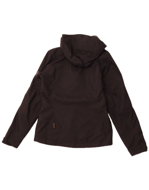 JACK WOLFSKIN Chaqueta cortavientos con capucha para mujer UK 10 Small Black Polyamide