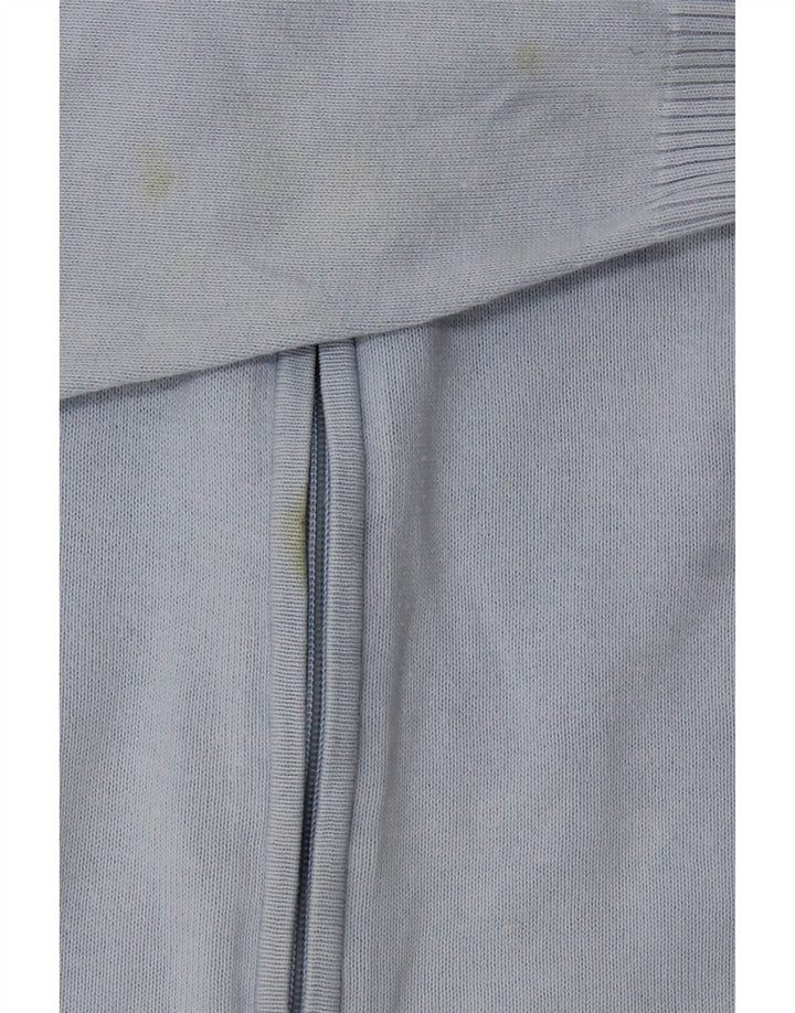 Zara Hombre Cárdigan Sueter Grande Algodón Azul