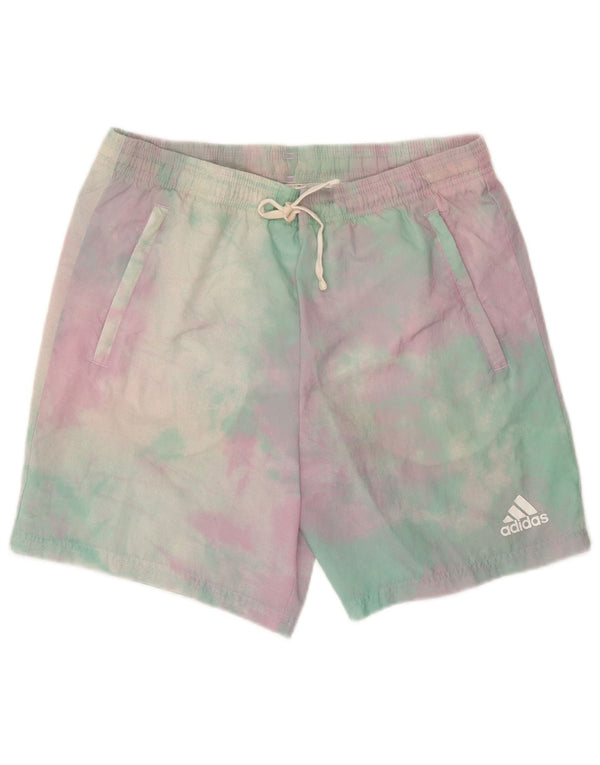 Adidas - Pantalones cortos deportivos para hombre, poliéster teñido anudado, mediano, multicolor