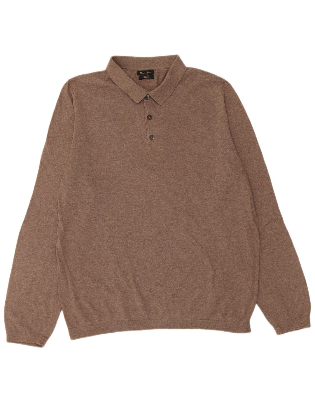 Massimo Dutti Hombre Polo Neck Jumper Sweater Large Marrón