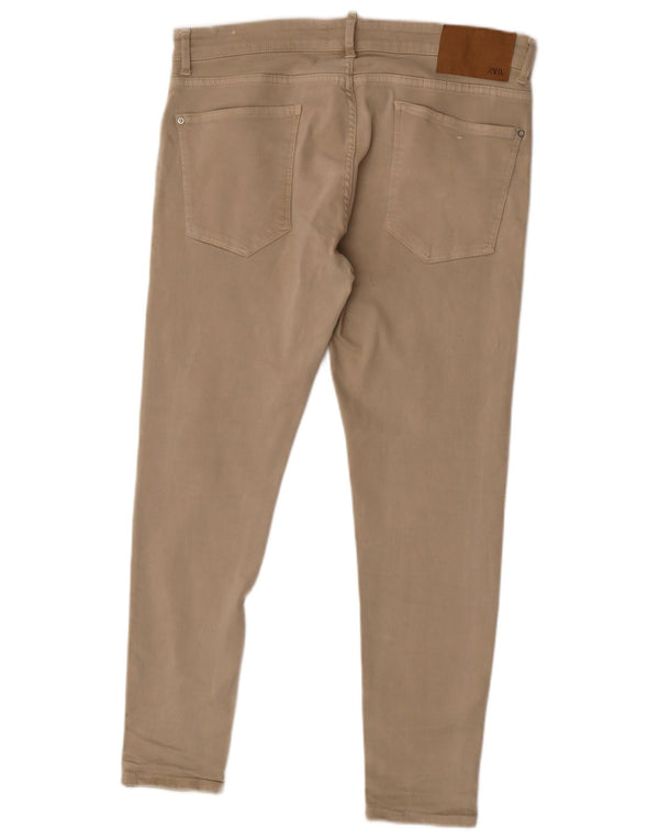 Zara Vaqueros pitillo de cintura baja para hombre EU 46 XL W36 L28 Algodón beige