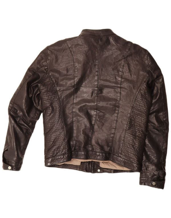 Masterpelle Chaqueta de cuero para hombre UK 40 Large Cuero negro