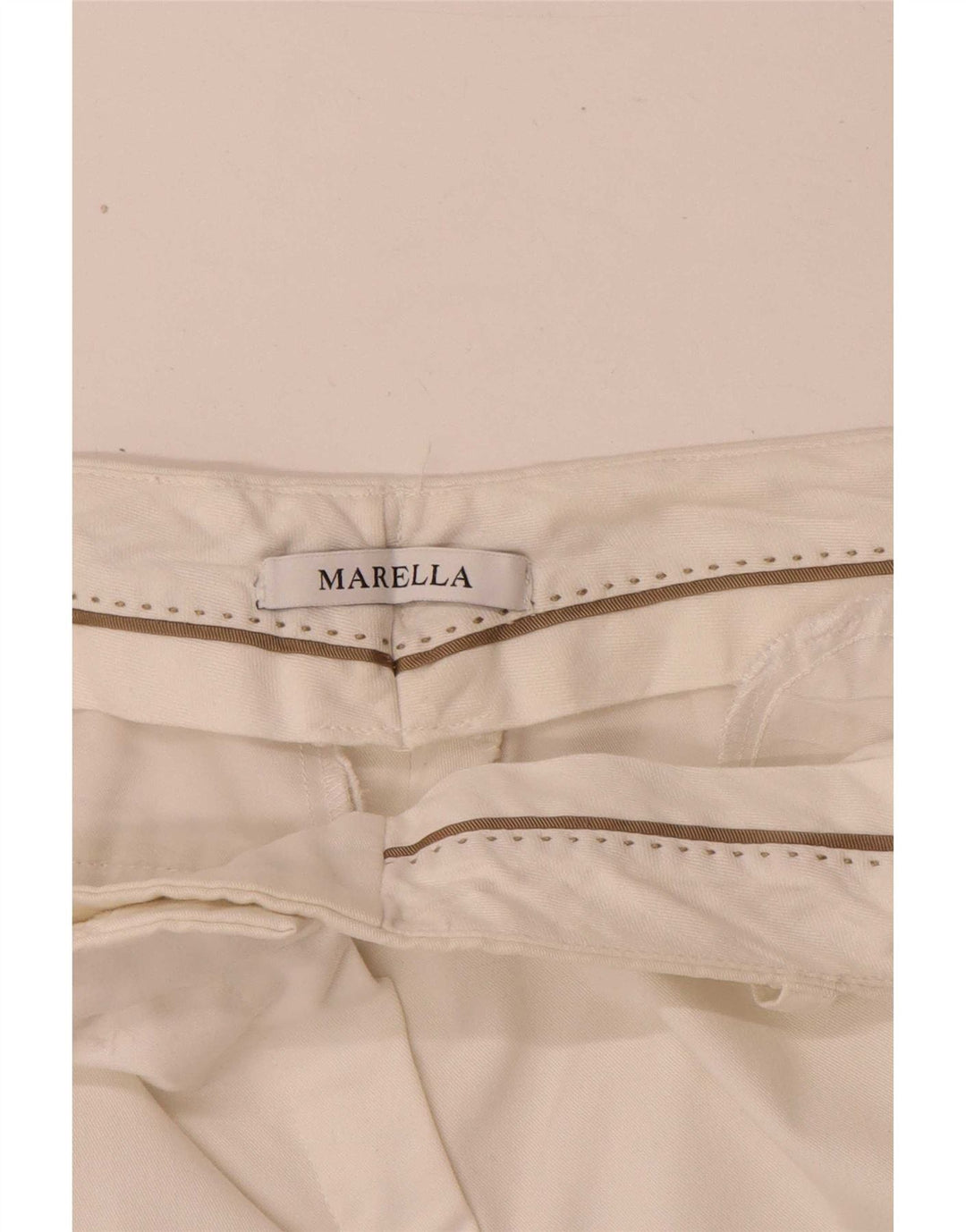 Marella Mujer Pantalones Cortos Rectos W28 L26 Blanco