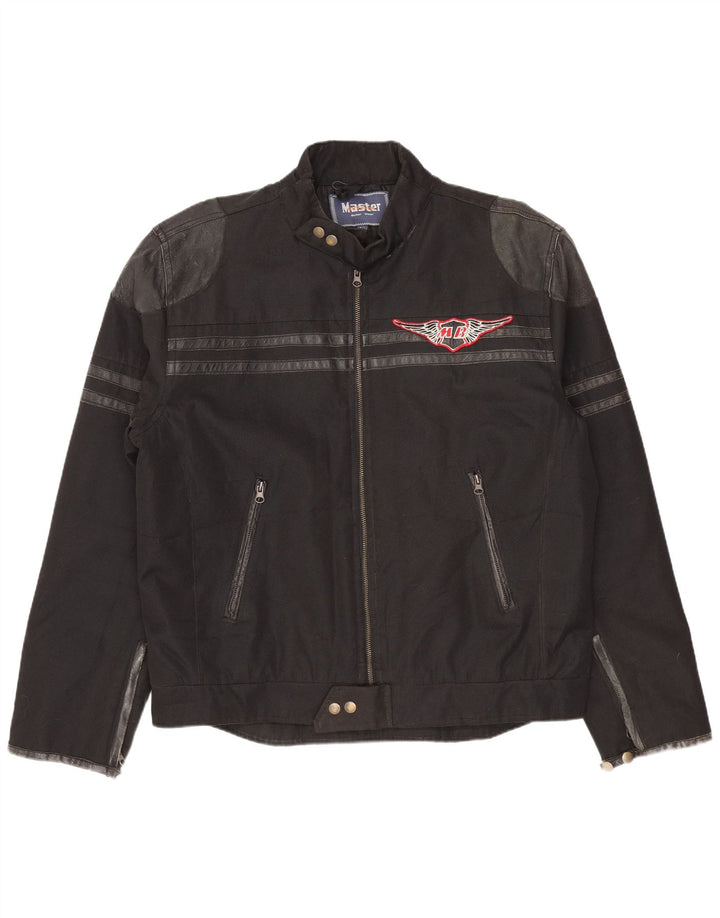 Master Chaqueta motera gráfica para hombre UK 40 Large Nylon negro