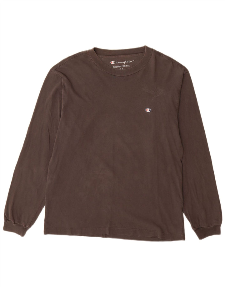 Champion Hombres Top Manga Larga Pequeño Gris