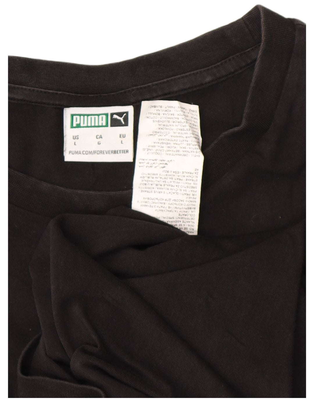 Puma - Camiseta gráfica para hombre, talla grande, algodón negro