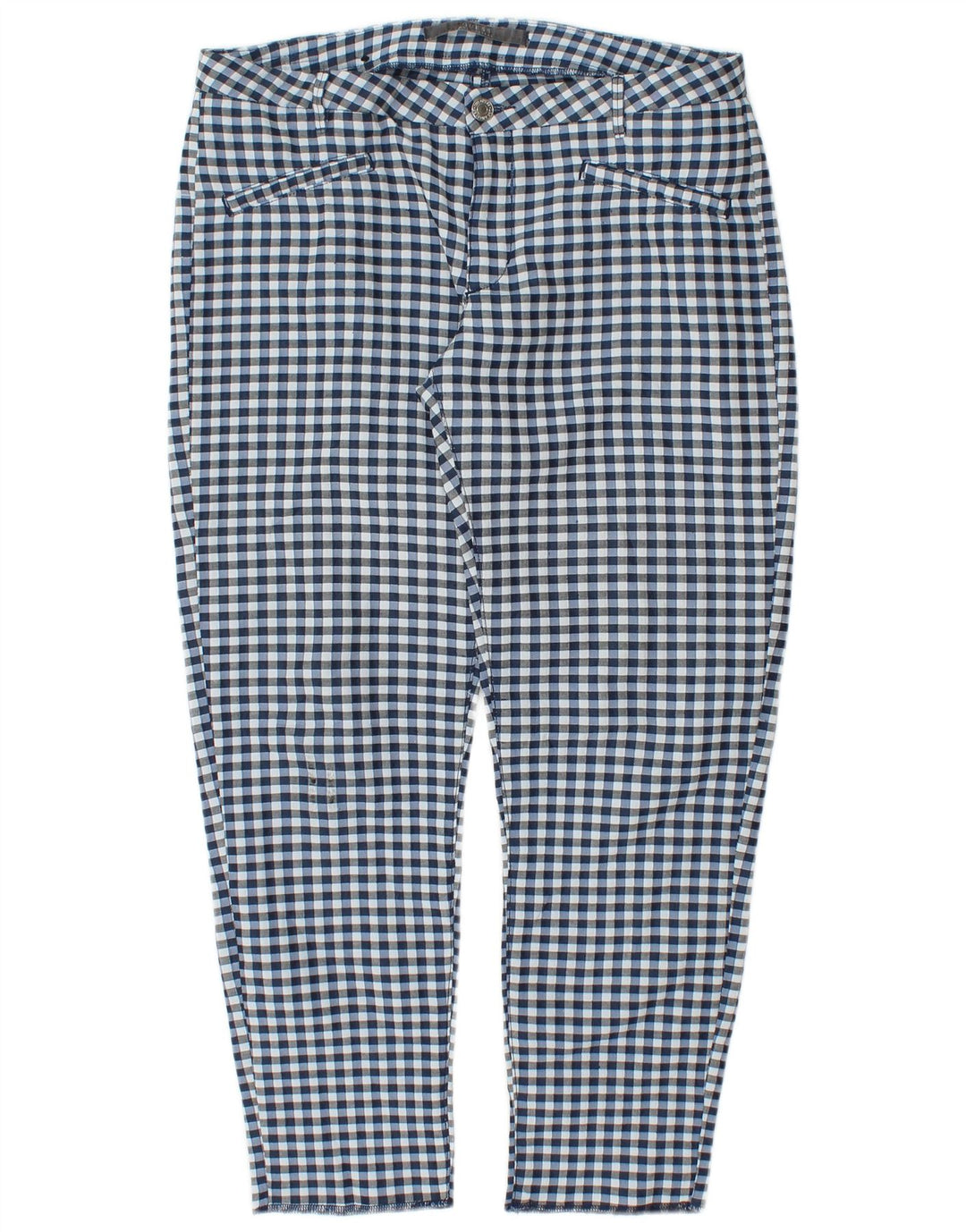 GUESS Pantalones casuales cortos para mujer W29 L25 Blue Gingham