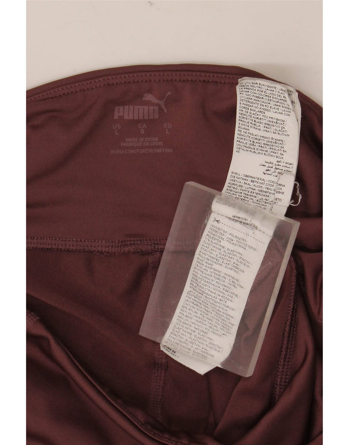 PUMA Leggings cortos para mujer UK 46 Grande Poliéster burdeos
