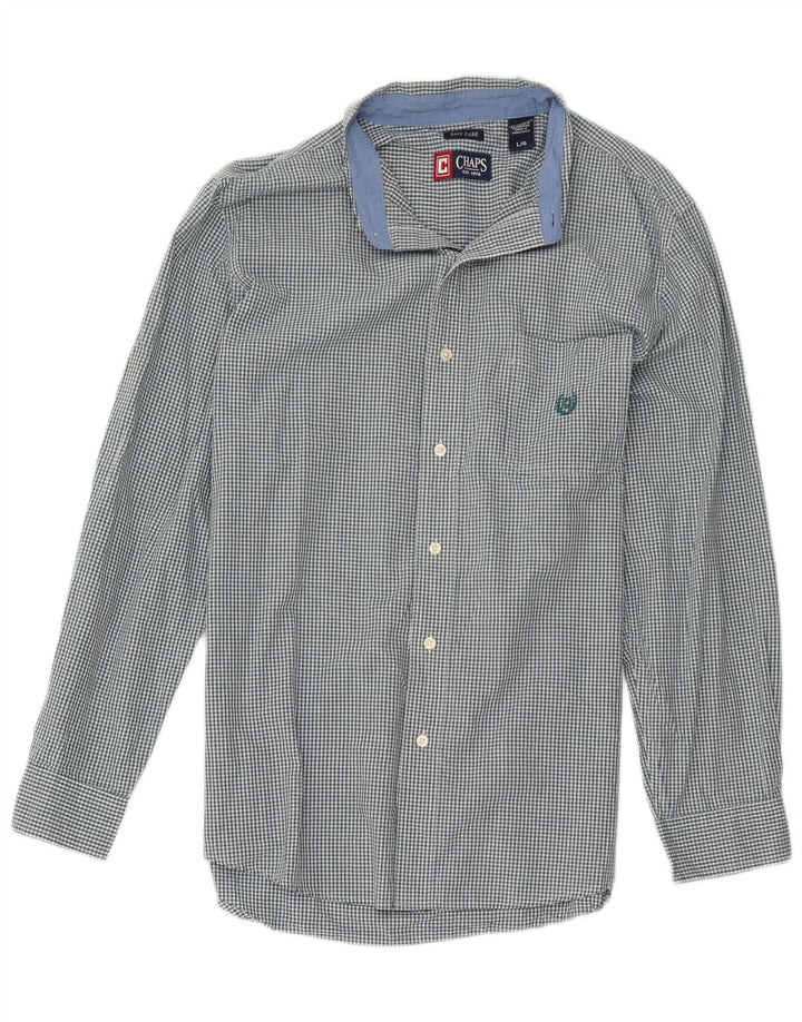 Chaps Camisa para hombre grande de algodón a cuadros verde