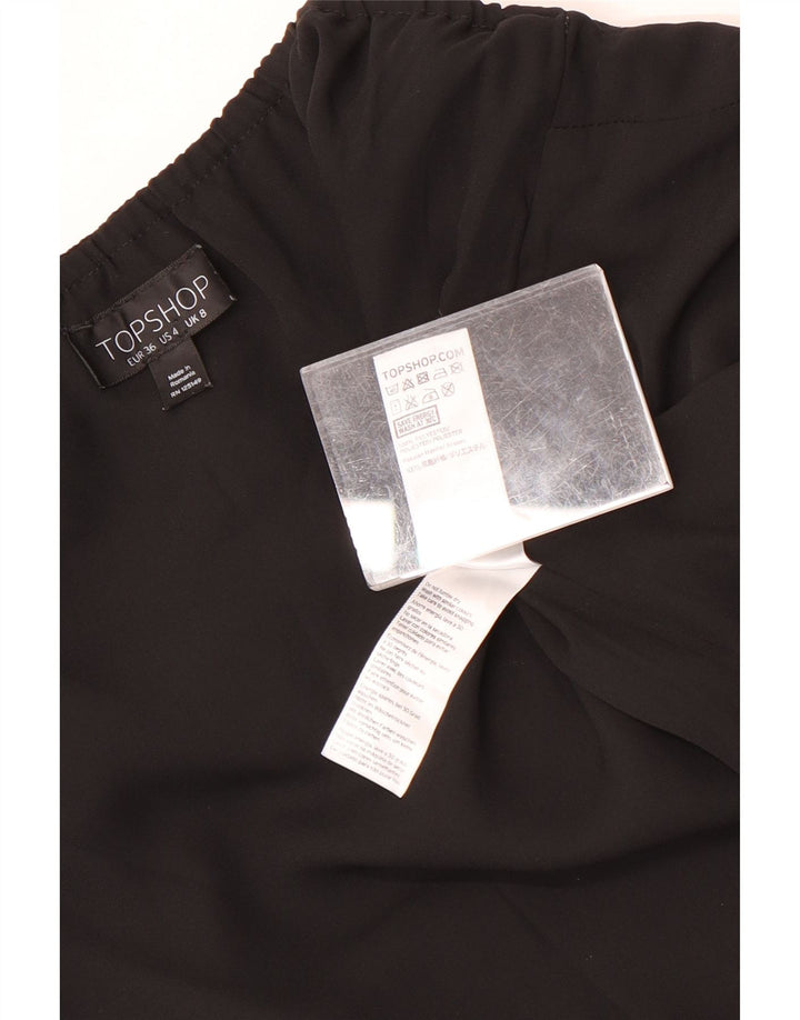 Topshop Top corto con cuello halter para mujer UK 8 Small Poliéster negro