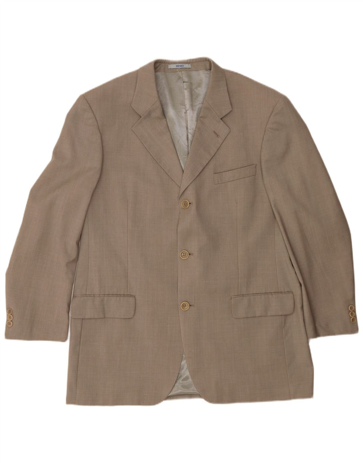 Kenzo Chaqueta Blazer de 3 Botones para Hombre IT 56 3XL Lana Beige