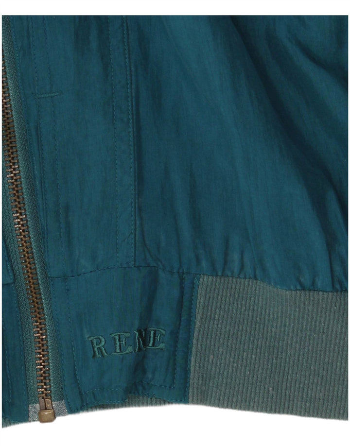 Rene Chaqueta Bomber para Hombre UK 38 Seda Azul Mediana
