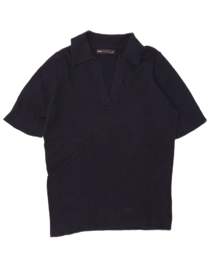 Marks & Spencer Polo para mujer UK 12 Medium Azul marino Algodón