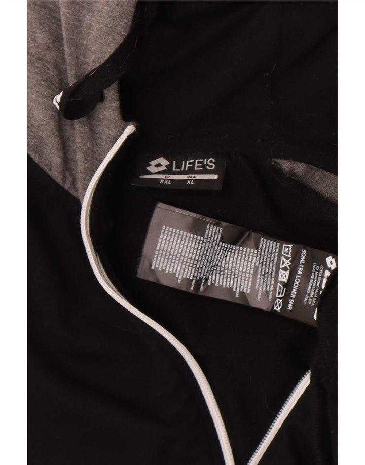 Lotto Sudadera con capucha y cremallera para hombre XL Poliéster color block negro