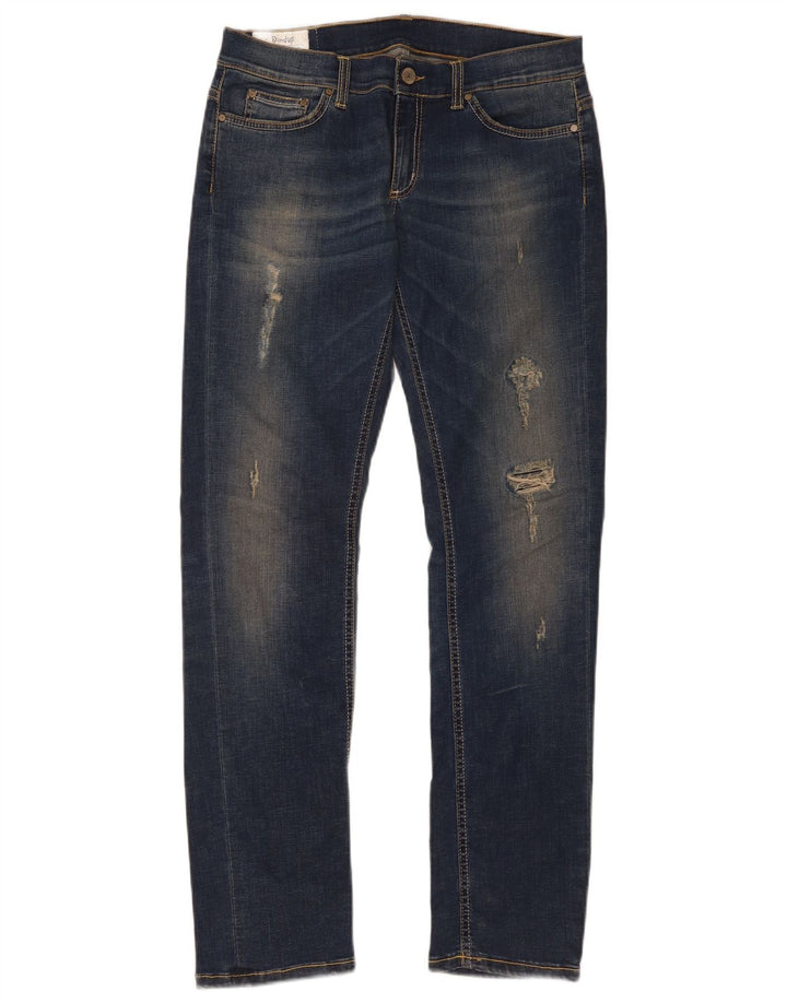 Vaqueros Slim Desgastados Mujer Dondup W32 L33 Algodón Azul