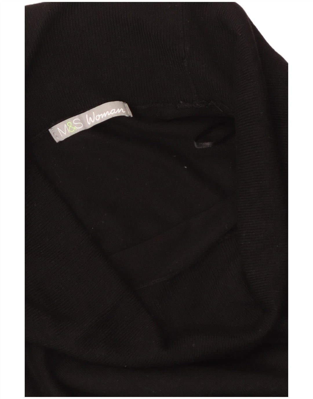 MARKS & SPENCER Suéter tipo jersey con cuello vuelto para mujer Reino Unido 40 Mediano Negro