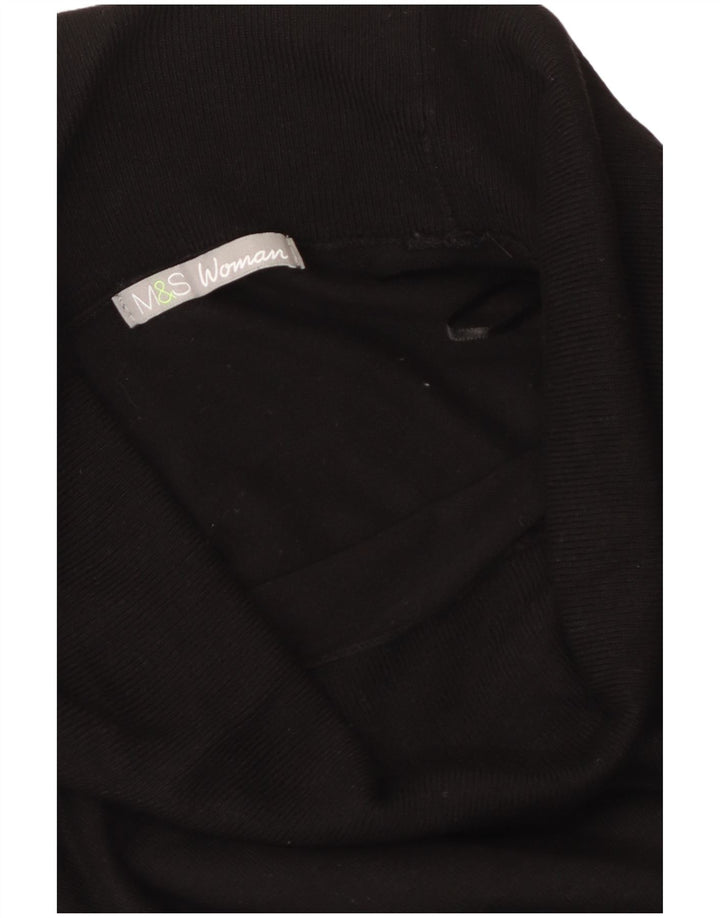 MARKS & SPENCER Suéter tipo jersey con cuello vuelto para mujer Reino Unido 40 Mediano Negro
