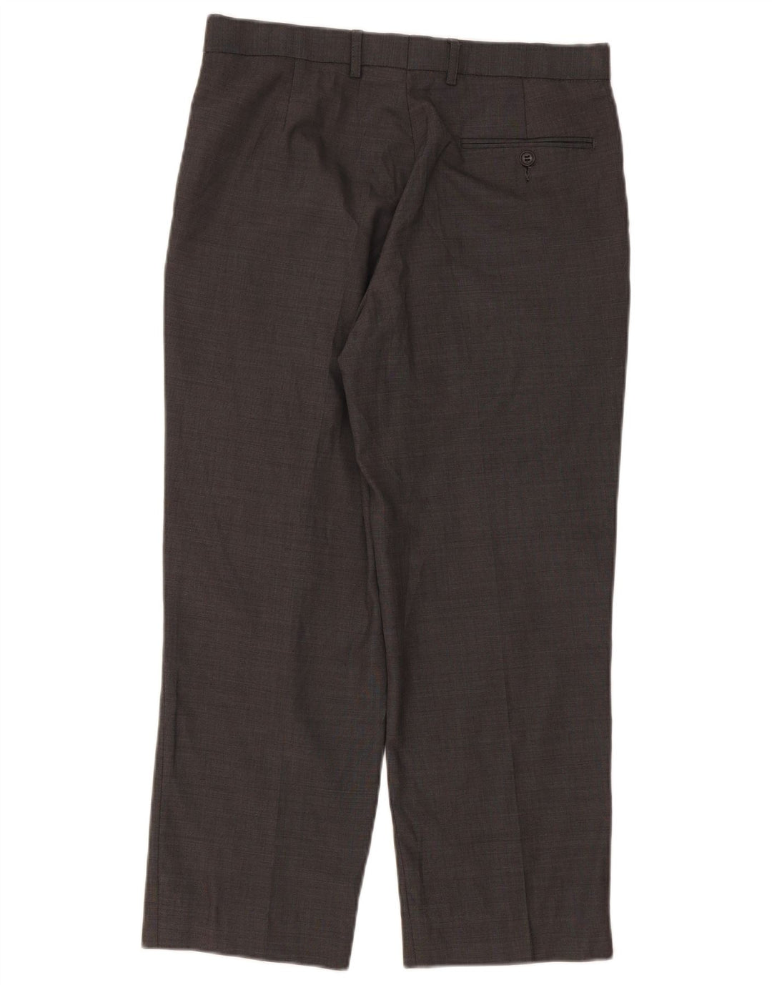 Marks & Spencer Pantalones de traje rectos de corte entallado para hombre W32 L26 Lana gris