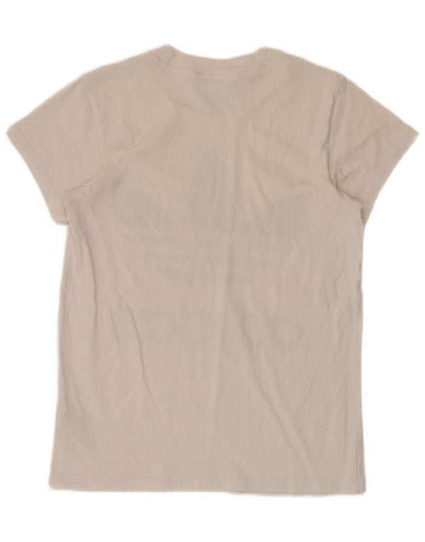 ADIDAS Camiseta con gráfico extragrande para mujer UK 2 2XS Algodón blanco