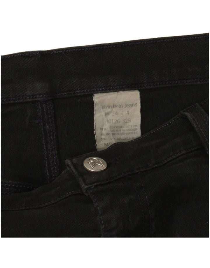 Vaqueros rectos para mujer Calvin Klein Jeans W34 L31 Algodón negro