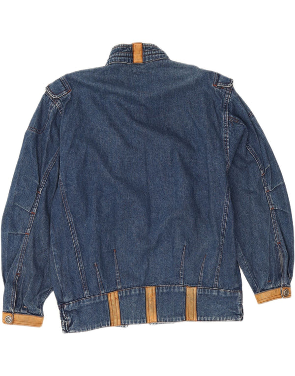 Vintage hombres chaqueta de mezclilla Reino Unido 36 pequeño algodón azul