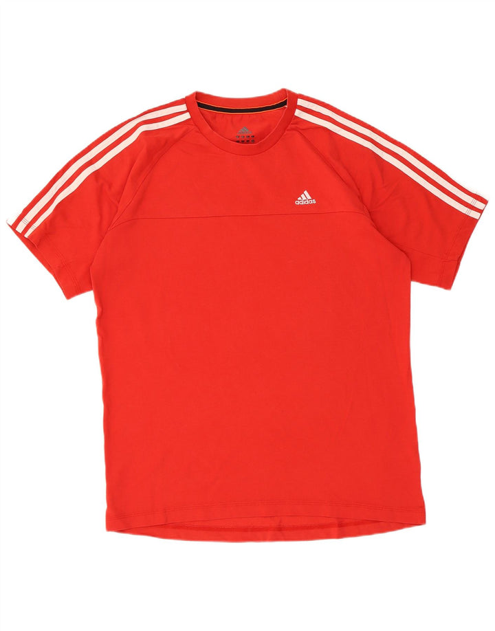 Adidas Mens Climalite Camiseta Top Medio Rojo Algodón