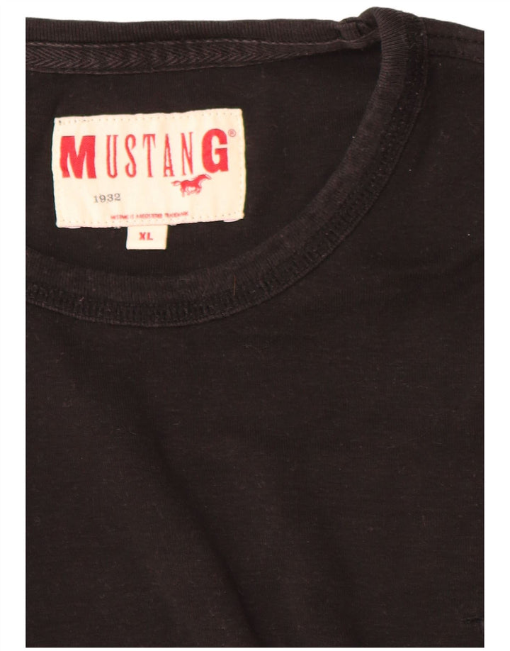 Mustang Camiseta Hombre Top XL Algodón Negro
