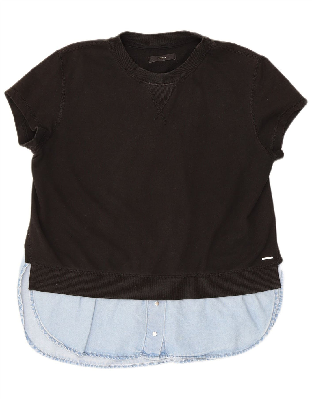 DIESEL Sudadera tipo jersey para mujer UK 44 Medium Black Colourblock