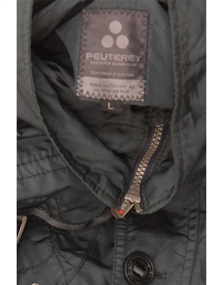 PEUTEREY Chaqueta utilitaria para hombre UK 40 Large Grey Polyamide