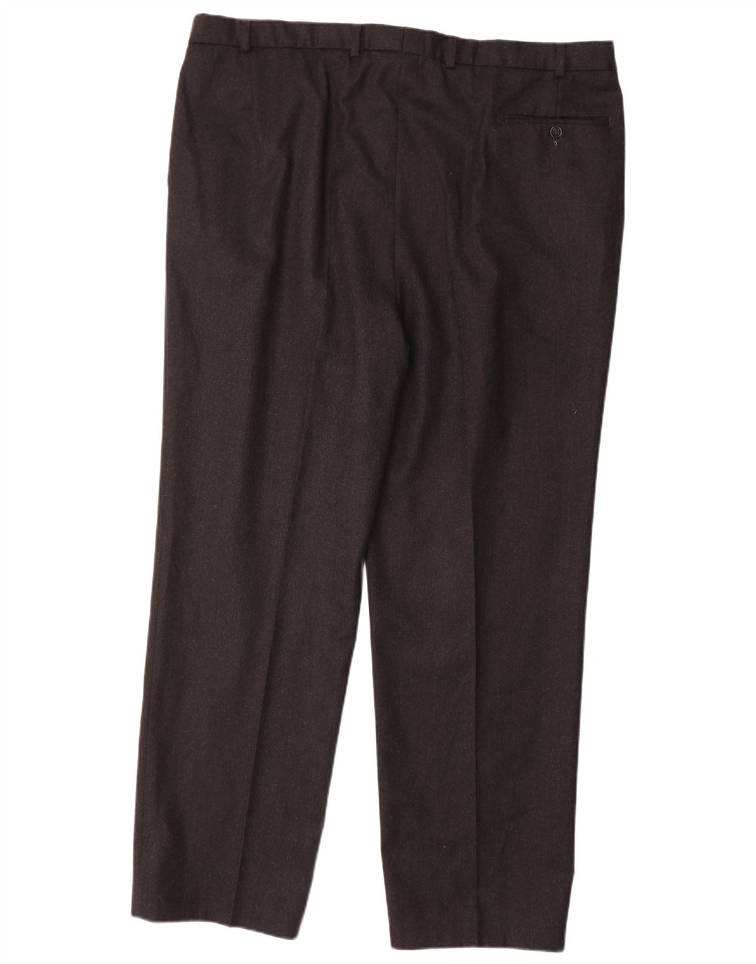 MARKS & SPENCER Pantalón de traje con pinzas para hombre W44 L33 Lana negra
