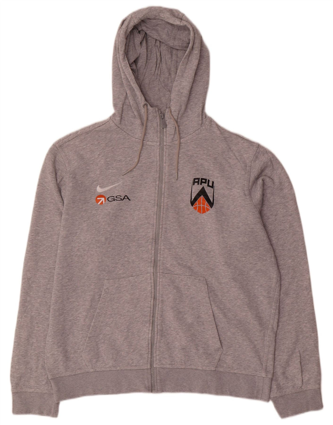 Nike Sudadera con capucha y cremallera gráfica para hombre, talla grande, gris moteado
