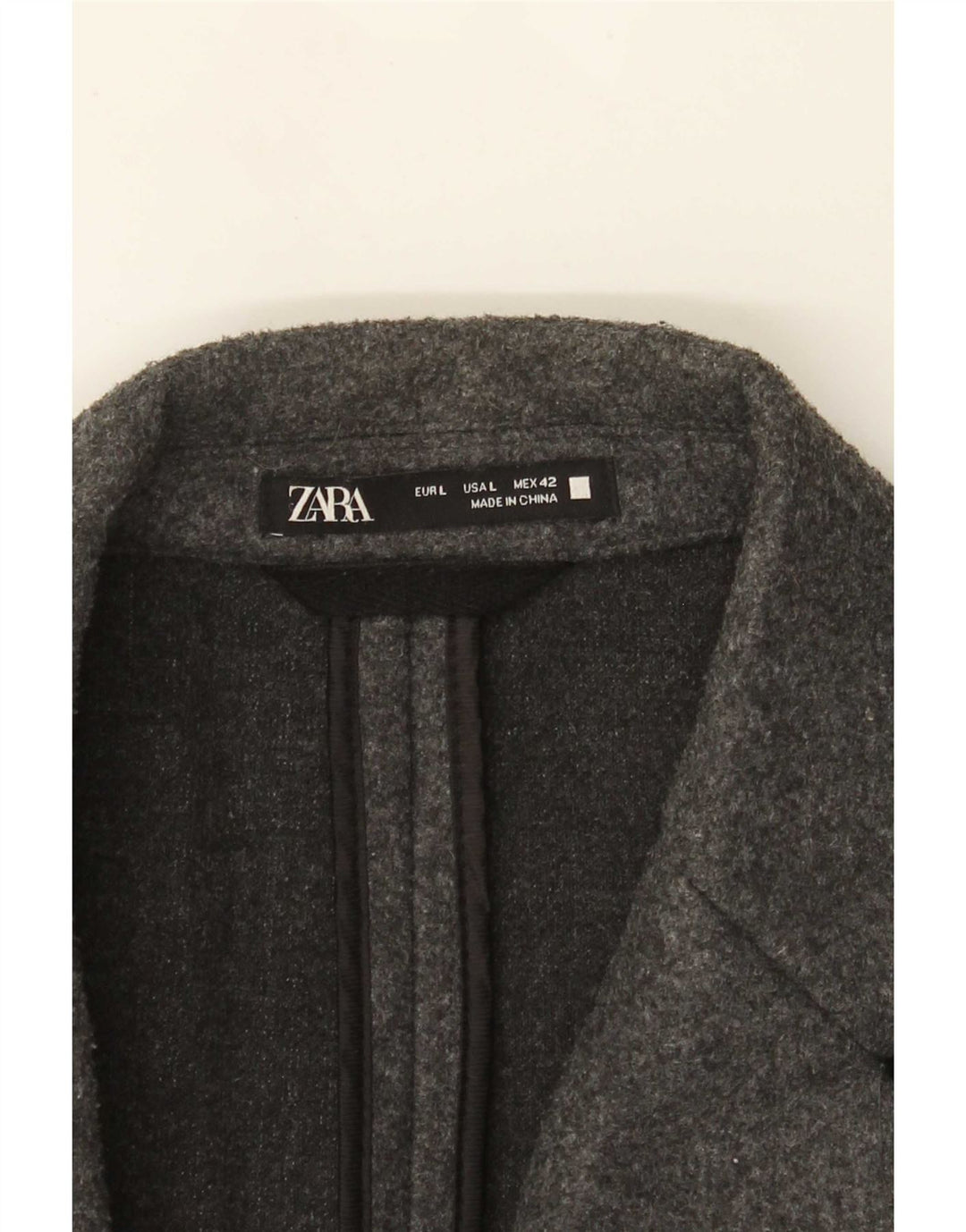 Zara Hombre Abrigo Reino Unido 40 Grande Gris