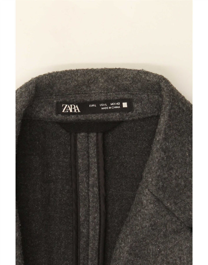 Zara Hombre Abrigo Reino Unido 40 Grande Gris