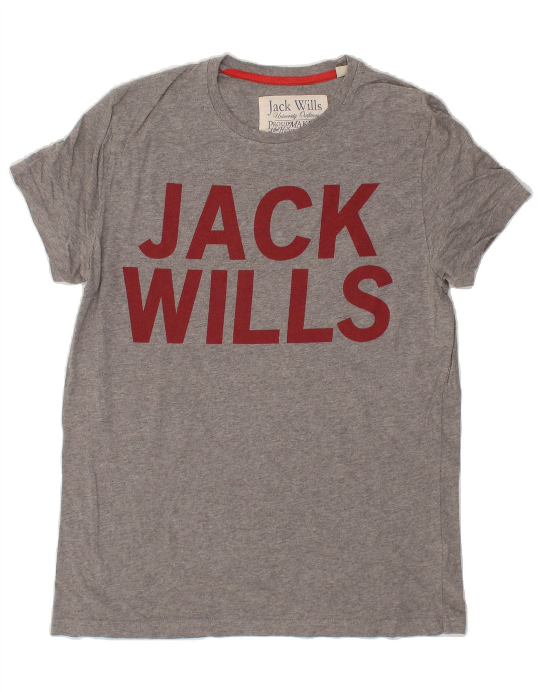 JACK WILLS Mens Graphic T-Shirt Top Small Grey Cotton Vintage Jack Wills and Second-Hand Jack Wills from Messina Hembry 