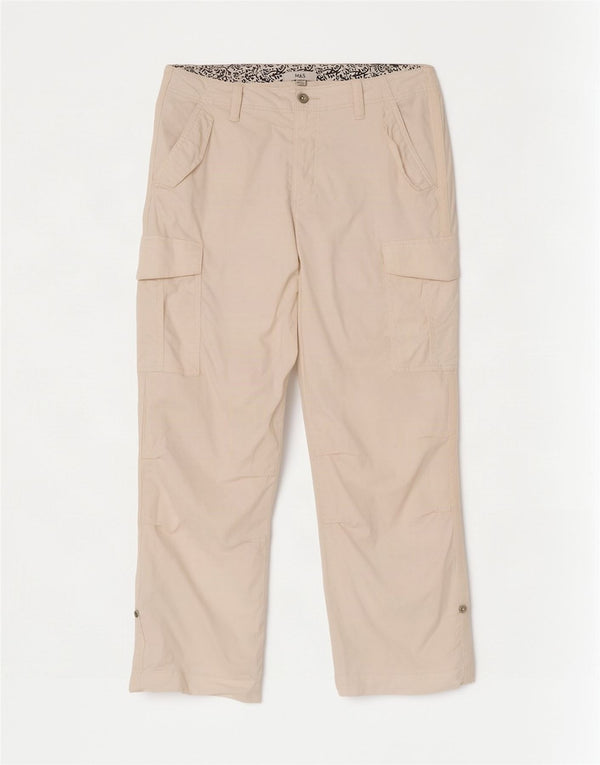 Marks & Spencer Pantalones cargo para mujer UK 40 Large W34 L29 Off White