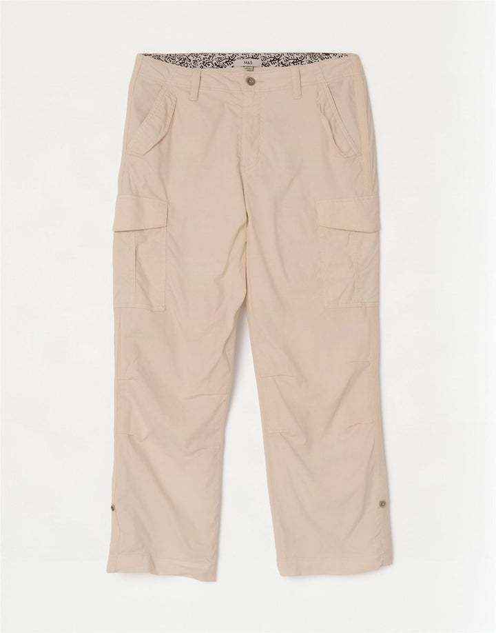 Marks & Spencer Pantalones cargo para mujer UK 40 Large W34 L29 Off White