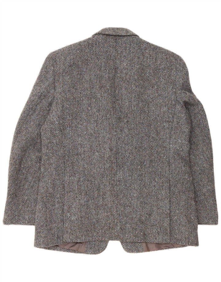 Harris Tweed Chaqueta tipo blazer de 2 botones para hombre UK 44 2XL Lana moteada azul