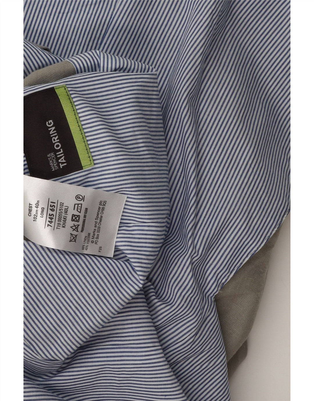 Marks & Spencer Chaqueta tipo blazer con 2 botones para hombre, talla 40, lino gris grande