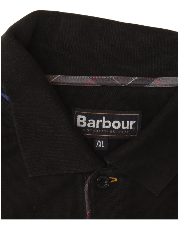 BARBOUR Polo para hombre 2XL Algodón negro