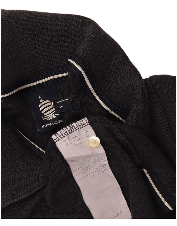 MARINA YACHTING Polo para mujer UK 44 Grande Algodón negro