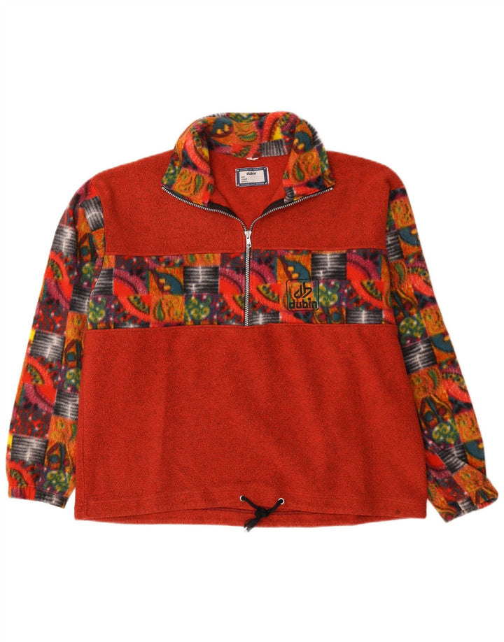 Dubin Jersey De Forro Polar Con Cremallera Y Cuello Para Hombre Grande Rojo Geométrico